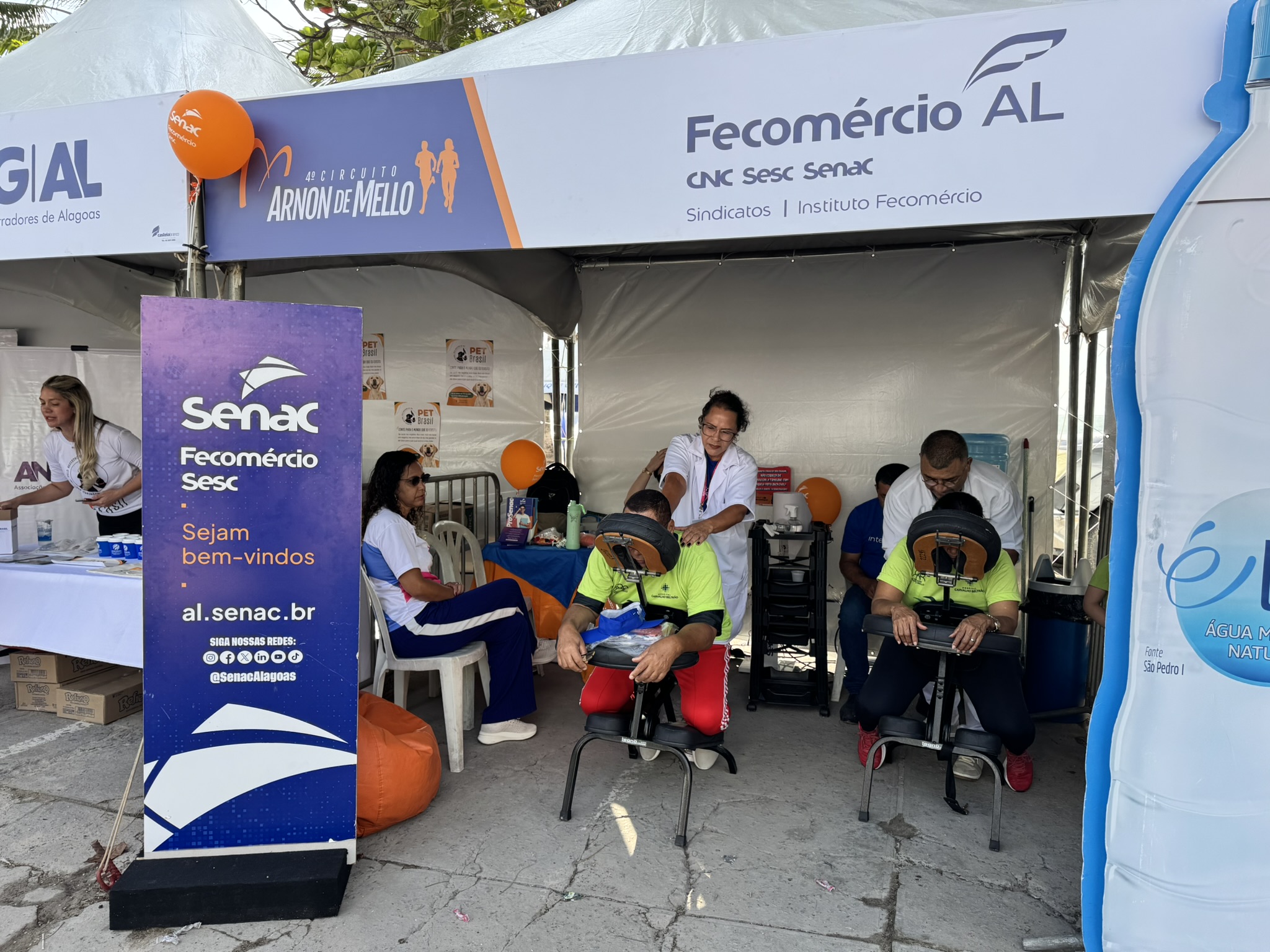 Parceria! Senac Alagoas leva serviço de quick massage para atletas do 4.º Circuito Arnon de Mello